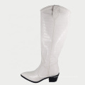 2019 Women Cowboy Knee High boots White Snakeskin Print Sexy A135 Ladies Women Winter Long Boots Shoes